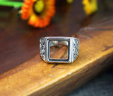 925 Sterling Silver Ring Blanks Square Setting Antique Silver