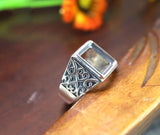 925 Sterling Silver Ring Blanks Square Setting Antique Silver