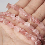 Strawberry Crystal Quartz Stone Bead Freeform Healing Stone