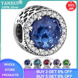 Tibetan Silver Crystal Beads Charms for Women Charm Bracelet C67