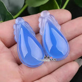 100% Real Agate Jade Pendant Hand Carved Jadeite Jade Necklace
