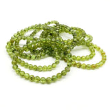 Peridot Bead Bracelet 18.5cm Natural Round Beads Men Women