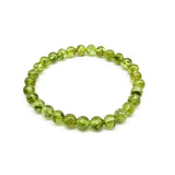 Peridot Bead Bracelet 18.5cm Natural Round Beads Men Women