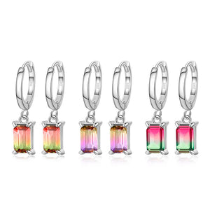 S925 Silver Tourmaline Ladies Earrings, Temperament Silver Jewelry