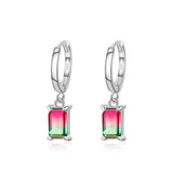 S925 Silver Tourmaline Ladies Earrings, Temperament Silver Jewelry
