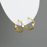 S925 Silver Hoop Earring Twist Ring Wave Geomertry Jewelry