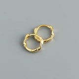 S925 Silver Hoop Earring Twist Ring Wave Geomertry Jewelry