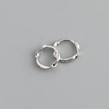 S925 Silver Hoop Earring Twist Ring Wave Geomertry Jewelry