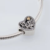 S925 Silver Love Bracelet Separator Beads Pentagram Beads Peach Heart Pendants