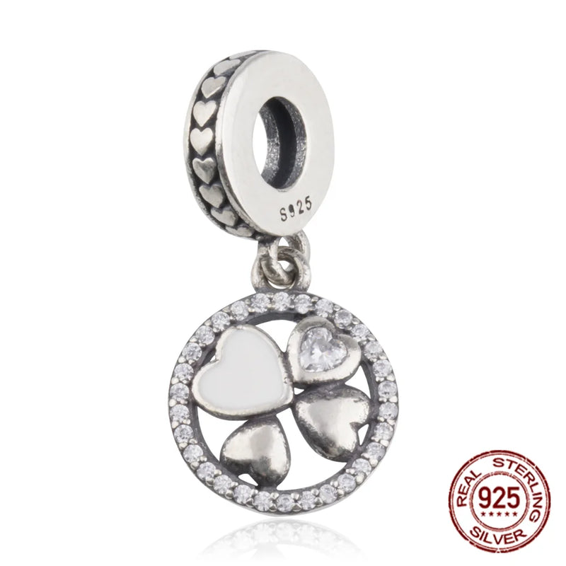 S925 Silver Love Bracelet Separator Beads Pentagram Beads Peach Heart Pendants
