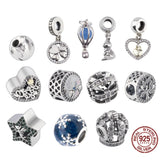 S925 Silver Love Bracelet Separator Beads Pentagram Beads Peach Heart Pendants