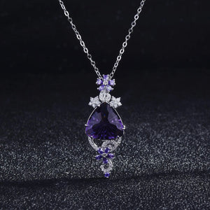 S925 Silver Amethyst Pendant Necklace for Women