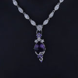 S925 Silver Amethyst Pendant Necklace for Women