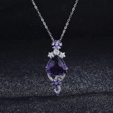 S925 Silver Amethyst Pendant Necklace for Women