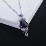 S925 Silver Amethyst Pendant Necklace for Women