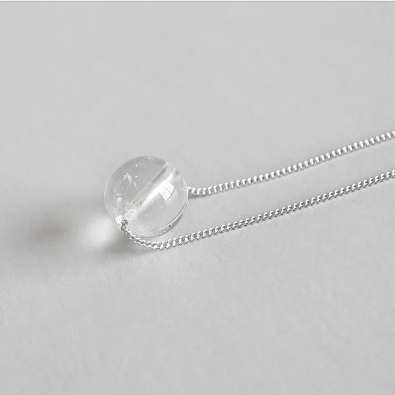 S925 Hot Crystal Glass Ball Pendant Necklaces For Women Jewelry Gift