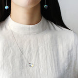 S925 Hot Crystal Glass Ball Pendant Necklaces For Women Jewelry Gift