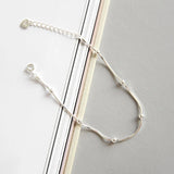 S925 Sterling Silver Beads Snake Bone Adjustable Bracelet Anklet Chain