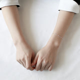 S925 Sterling Silver Beads Snake Bone Adjustable Bracelet Anklet Chain