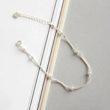 S925 Sterling Silver Beads Snake Bone Adjustable Bracelet Anklet Chain