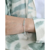 S925 Silver Bracelet Geometric Square Chain Vintage Style