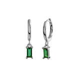 S925 Sterling Silver CZ Green Zircon Stud Earrings