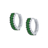 S925 Sterling Silver CZ Green Zircon Stud Earrings