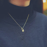 S925 Sterling Silver Christmas Tree Pendant Necklace Charms Jewelry Gift