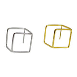 S925 Sterling Silver Geometric Square Hollow Dangle Earrings
