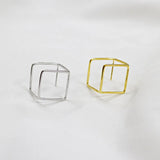 S925 Sterling Silver Geometric Square Hollow Dangle Earrings