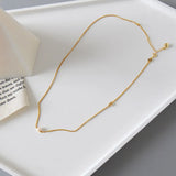 S925 Sterling Silver Freshwater Pearl Clavicle Chain Necklace