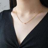 S925 Sterling Silver Freshwater Pearl Clavicle Chain Necklace