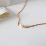 S925 Sterling Silver Freshwater Pearl Clavicle Chain Necklace