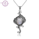 S925 Elephant Necklace With Moonstone Pendant