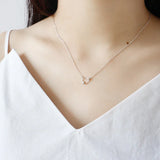 S925 Sterling Silver Heart Necklace Pendants Crystal Zircon Love Colar