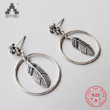 S925 Sterling Silver Cross Flower Stud Earrings