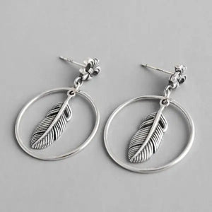 S925 Sterling Silver Cross Flower Stud Earrings