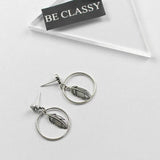 S925 Sterling Silver Cross Flower Stud Earrings