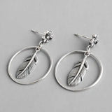 S925 Sterling Silver Cross Flower Stud Earrings