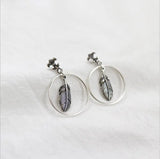 S925 Sterling Silver Cross Flower Stud Earrings