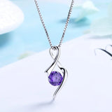 S925 Sterling Silver Heart Pendant Necklace with Diamond Zircon