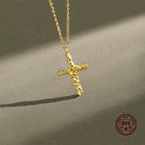 S925 Sterling Silver Necklace Cross Pendant Ladies Jewelry