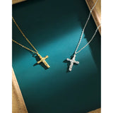 S925 Sterling Silver Necklace Cross Pendant Ladies Jewelry