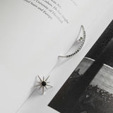 S925 Silver Star Moon Zircon Earrings
