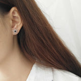 S925 Silver Star Moon Zircon Earrings