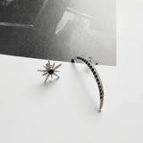 S925 Silver Star Moon Zircon Earrings