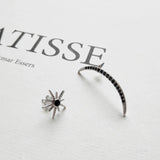 S925 Silver Star Moon Zircon Earrings