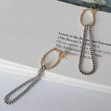 S925 Sterling Silver Long Earrings Ear Lines Twist Chain Retro Stud Earrings