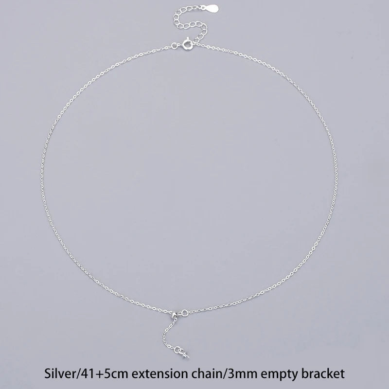 S925 Silver Necklace Pearl Bracket Y-Chain DIY Pendant Clavicle Chain