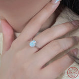 S925 Sterling Silver Opal Treasure Ring for Women